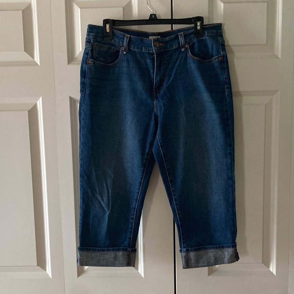 Levi’s 515 capris women’s 12 dark wash cuffed classic